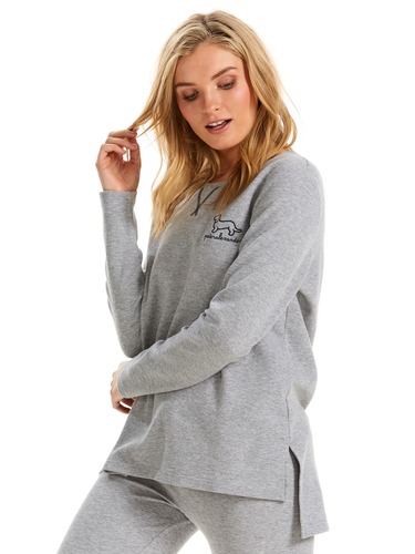 Grey Waffle Long Sleeve Top