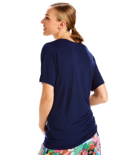 Navy Classic V Neck Tee