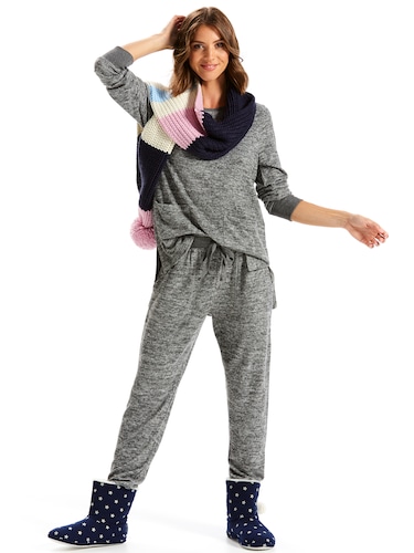 Charcoal Fuzzy Easy Pj Pant