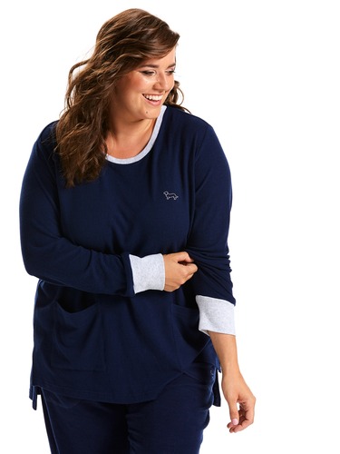 P.A. Plus Fuzzy Pocket Long Sleeve Top