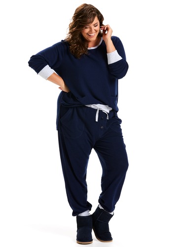 P.A. Plus Navy Fuzzy Easy Pj Pant