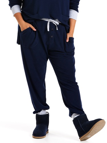 P.A. Plus Navy Fuzzy Easy Pj Pant