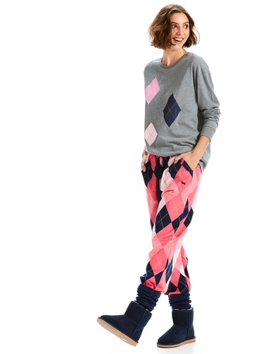 Argyle Flannelette Legwarmer Pj Pant
