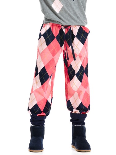 Argyle Flannelette Legwarmer Pj Pant
