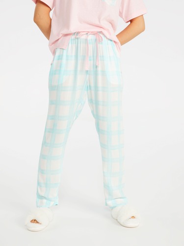 Tartan Roll Up Classic Flannelette Pj Pant