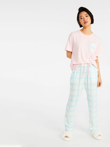 Tartan Roll Up Classic Flannelette Pj Pant