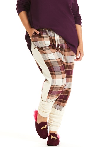 P.A. Plus Chocolate Check Flannelette Legwarmer Pj Pant