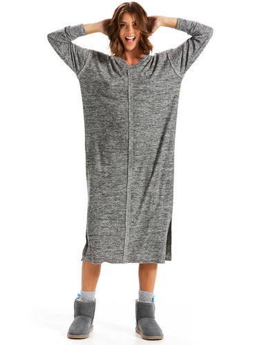 Charcoal Fuzzy Longline Nightie