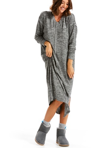 Charcoal Fuzzy Longline Nightie