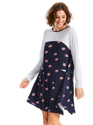 Floral Hanky Long Sleeve Nightie