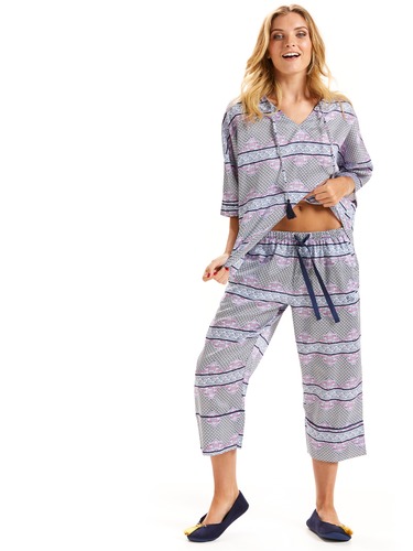 Tile Stripe 3/4 Pant