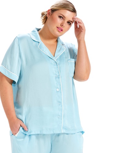 P.A. Plus Poly Satin Short Sleeve Shirt