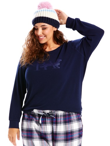 P.A. Plus Navy Fuzzy Sweater