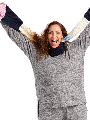 P.A. Plus Charcoal Fuzzy Top