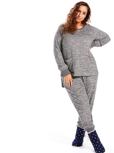 P.A. Plus Charcoal Fuzzy Comfy Pj Pant