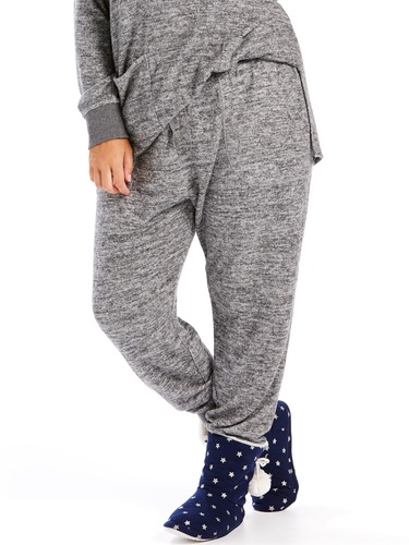 P.A. Plus Charcoal Fuzzy Comfy Pj Pant