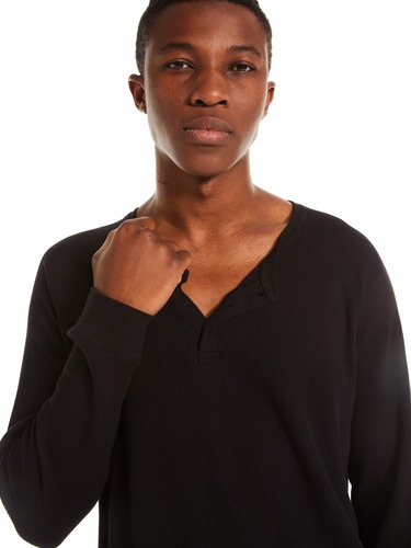 Mens P.A. Classic Waffle Long Sleeve Henley