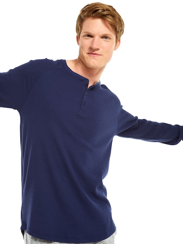 Mens P.A. Classic Waffle Long Sleeve Henley