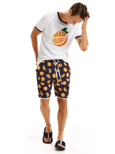 Mens Orange Cutoff Sweat