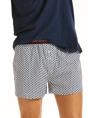 Mens Navy Geo Spot Boxer Short