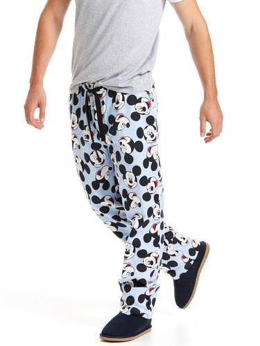 Mens Mickey Face Flannelette Pj Pant