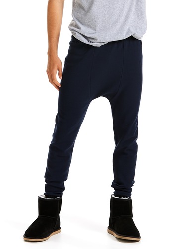 Mens Navy Waffle Long John