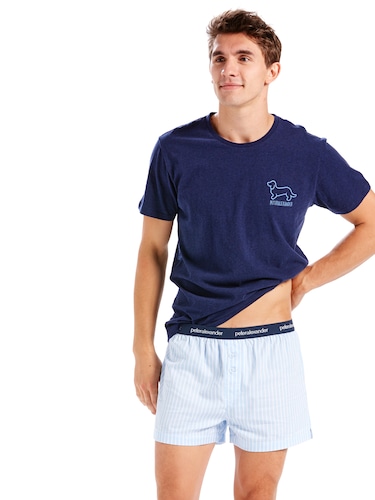Mens Blue Stripe Boxer Short
