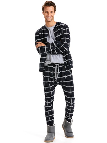 Mens Windowpane Fleece Jogger