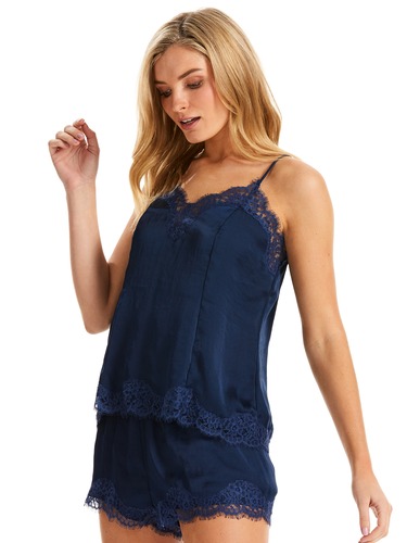 Navy Lace Trim Cami