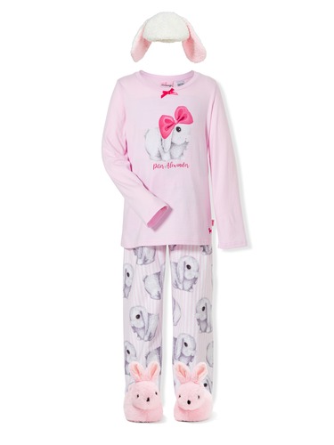 Jnr Girl Stripe Bunny Pj Set