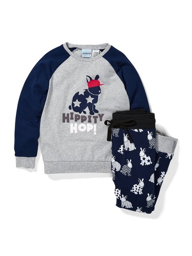 Jnr Boys Bunny Knit Pj Set