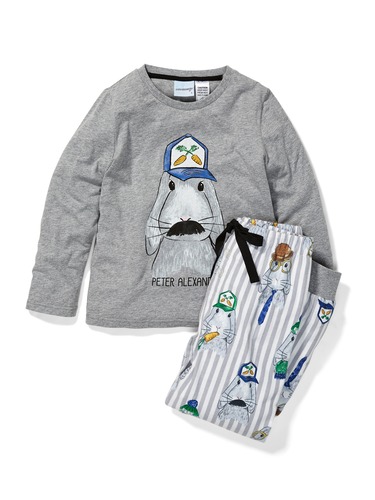 Jnr Boys Stripe Bunny Pj Set