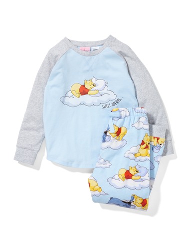Jnr Girls Winnie The Pooh Cloud Flannelette Pj Set