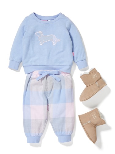 Baby Girls Tartan Flannelette Pj Set