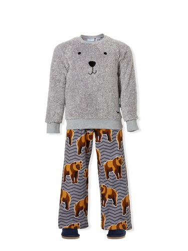 Jnr Boys Bear Face Pj Set