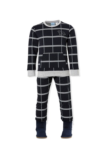 Jnr Boys Windowpane Pj Set