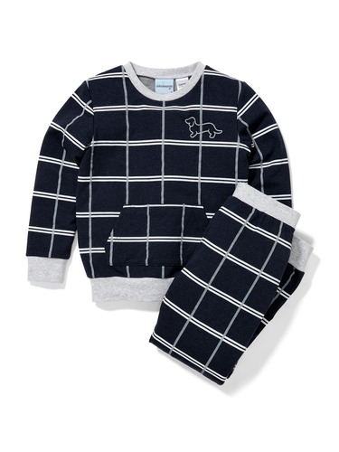 Jnr Boys Windowpane Pj Set