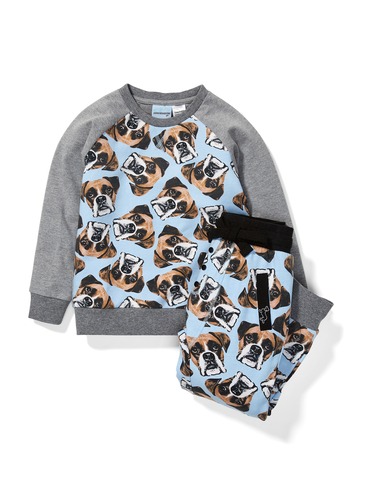Jnr Boys Boxer Face Pj Set