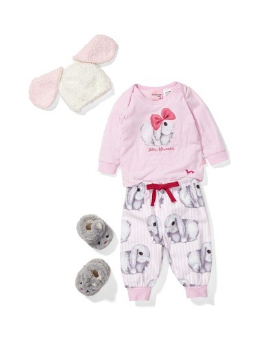 Baby Girl Stripe Bunny Pj Set