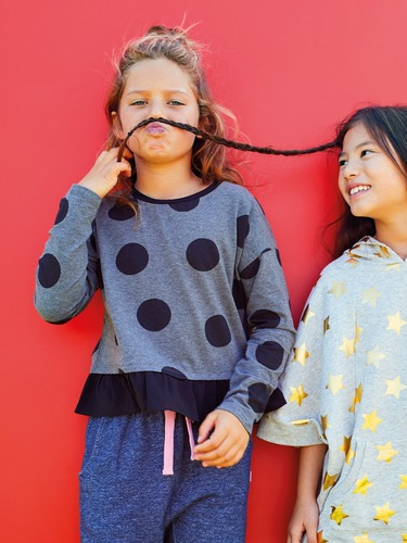 P.A. Play Girls Spotty Frill Top