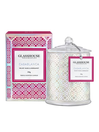 Glasshouse Fragrances Limited Edition Casablanca Candle 350G