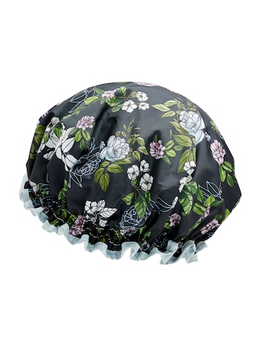 Navy Floral Shower Cap