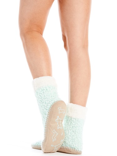 Popcorn Knit Bootie Socks