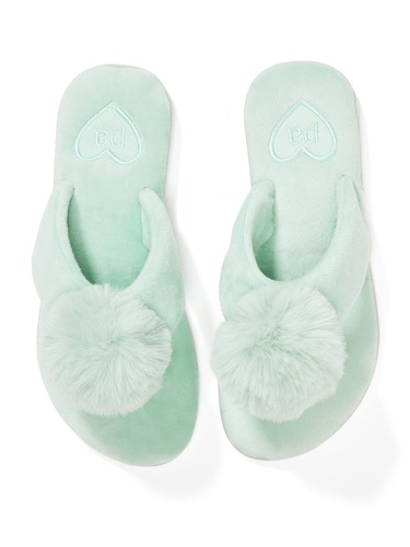 Mint Pom Pom Thong