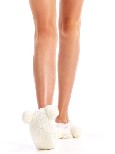 Ladies Pom Pom Bear Socks