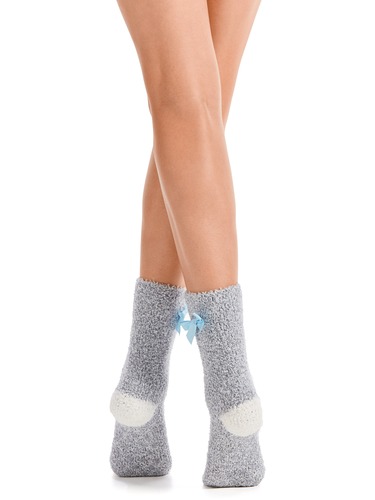 Bow Twisted Yarn Sock