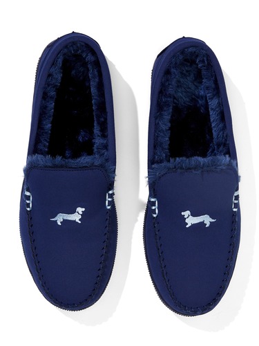 Blue Microsuede Moccasin