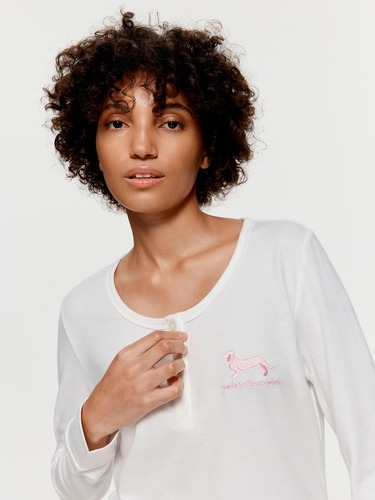 Cream Henley Top                                                                                                                